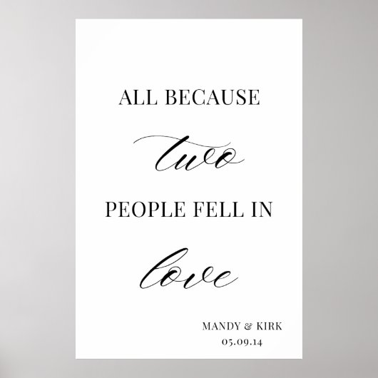Poster Panneau de mariage « Tout simplement parce que deu (Devant)