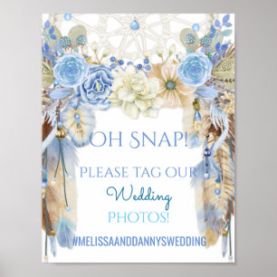 Poster Panneau de mariage tribal boho Dream Catcher pour