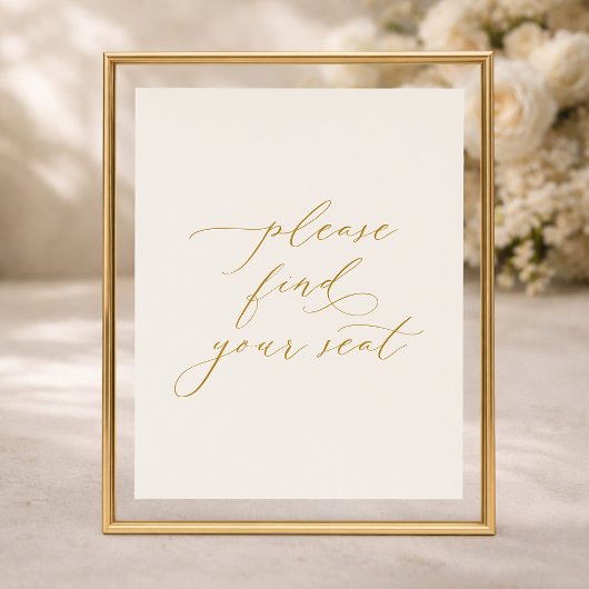 Poster Panneau de mariage 'Trouvez votre siège'