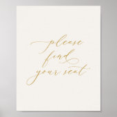 Poster Panneau de mariage 'Trouvez votre siège' (Devant)
