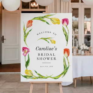 Poster Panneau de mariage tulipe fleur élégante de printe
