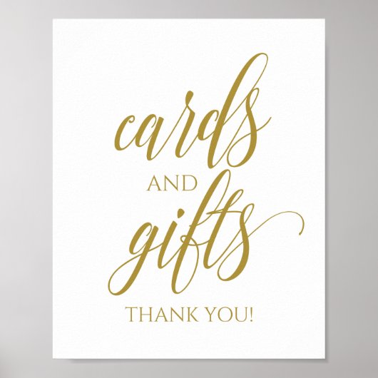 Poster Panneau de mariage typographique Cartes & Cadeaux (Devant)
