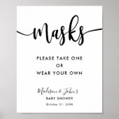 Poster Panneau de masques de typographie monochrome moder (Devant)
