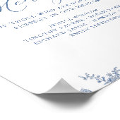 Poster Panneau de mémoire Chinoiserie Blue Floral Mariage (Coin)