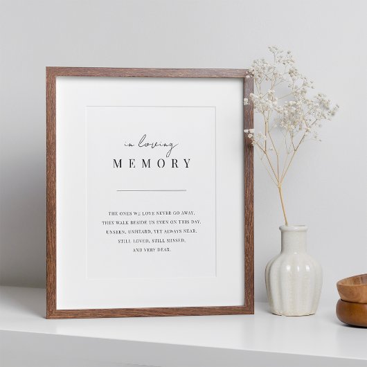 Poster Panneau de mémorial de mariage à script minimal mo