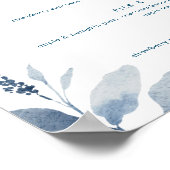 Poster Panneau de menu de bar à desserts floral aquarelle (Coin)