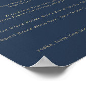 Poster Panneau de menu de bar CAITLIN Navy & Or Let's Dri (Coin)