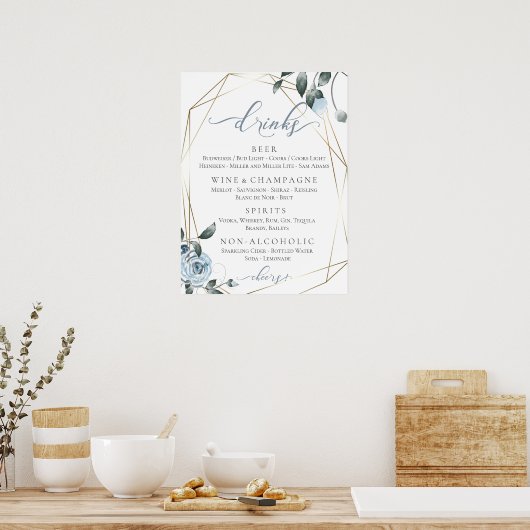 Poster Panneau de menu de bar complet pour mariage (Cuisine)