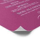 Poster Panneau de menu de bar de boissons de mariage Chic (Coin)