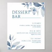 Poster Panneau de menu de bar de dessert floral aquarelle (Devant)