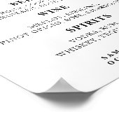 Poster Panneau de menu de bar de mariage (Coin)
