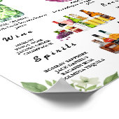 Poster Panneau de menu de bar de mariage avec verdure ver (Coin)