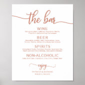 Poster Panneau de menu de bar de mariage calligraphie ros (Devant)