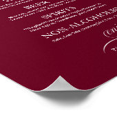 Poster Panneau de menu de bar de mariage Chic Bourgogne M (Coin)