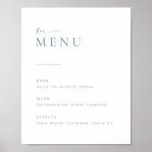 Poster Panneau de menu de bar de mariage chic + moderne | (Devant)