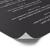 Poster Panneau de menu de bar de mariage classique chic m (Coin)