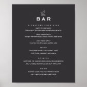 Poster Panneau de menu de bar de mariage classique chic m (Devant)