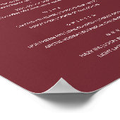 Poster Panneau de menu de bar de mariage classique chic m (Coin)