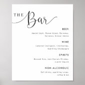 Poster Panneau de menu de bar de mariage de calligraphie  (Devant)