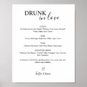 Poster Panneau de menu de bar de mariage imprimable Amour (Devant)