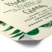 Poster Panneau de menu de bar de mariage pour boissons tr (Coin)