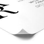 Poster Panneau de menu de bar de mariage simple minimalis (Coin)