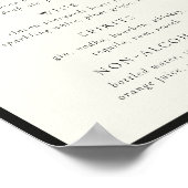 Poster Panneau de menu de bar de mariage STATELY (Coin)