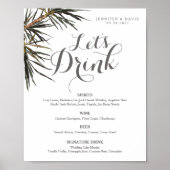 Poster Panneau de menu de bar de mariage tropical boho (M (Devant)