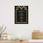 Poster Panneau de MENU de bar | Mariage inspiré de Gatsby (Cuisine)