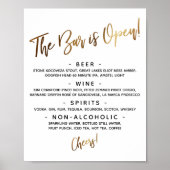 Poster Panneau de menu de bar ouvert avec écriture manusc (Devant)