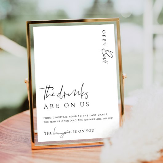 Poster Panneau de menu de bar ouvert Estelle moderne mini