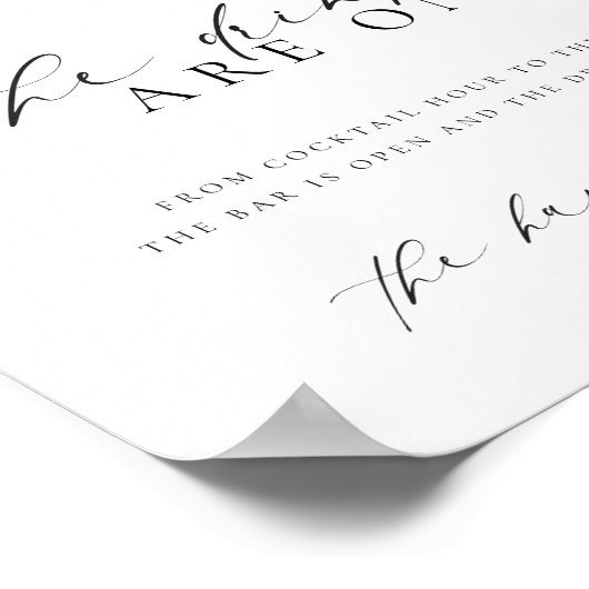 Poster Panneau de menu de bar ouvert minimal moderne Elle (Coin)