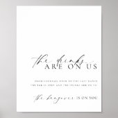 Poster Panneau de menu de bar ouvert minimal moderne Elle (Devant)