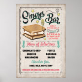 Poster Panneau de menu de bar S'mores pour fête (Devant)