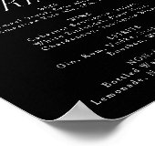 Poster Panneau de menu de boissons de mariage à fleurs vi (Coin)