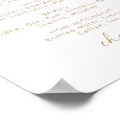 Poster Panneau de menu de boissons de mariage à l'écritur (Coin)