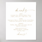 Poster Panneau de menu de boissons de mariage à l'écritur (Devant)