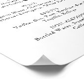 Poster Panneau de menu de boissons de mariage à l'eucalyp (Coin)