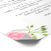 Poster Panneau de menu de boissons de mariage aux pivoine (Coin)