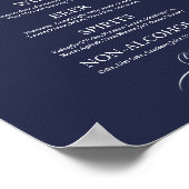 Poster Panneau de menu de boissons de mariage chic bleu m (Coin)