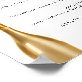 Poster Panneau de menu de boissons de mariage élégant en (Coin)