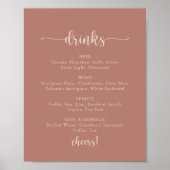 Poster Panneau de menu de boissons de mariage en terre cu (Devant)