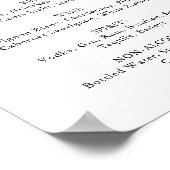 Poster Panneau de menu de boissons de mariage feuillage v (Coin)