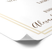 Poster Panneau de menu de boissons de mariage floral (Coin)