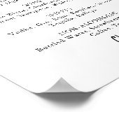 Poster Panneau de menu de boissons de mariage moderne (Coin)