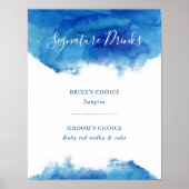 Poster Panneau de menu de boissons de mariage Sapphire Ti (Devant)