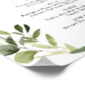 Poster Panneau de menu de boissons de mariage tropical or (Coin)