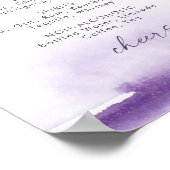 Poster Panneau de menu de boissons de mariage violet à l' (Coin)