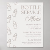 Poster Panneau de menu de boissons de service de bouteill (Devant)