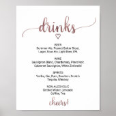 Poster Panneau de menu de boissons en calligraphie simple (Devant)